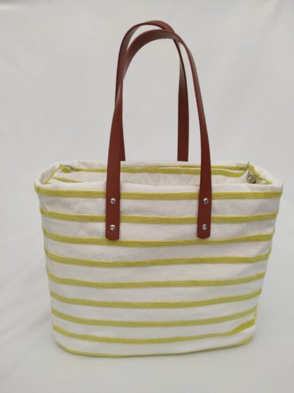 Lime & Tan medium Shopper